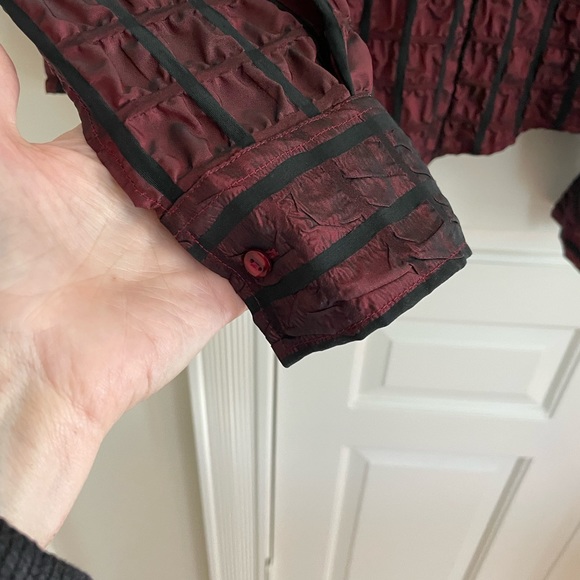 NARACAMICIE Italian Long Sleeve Button Front Crinkle Dress Shirt EUC - Picture 5 of 6